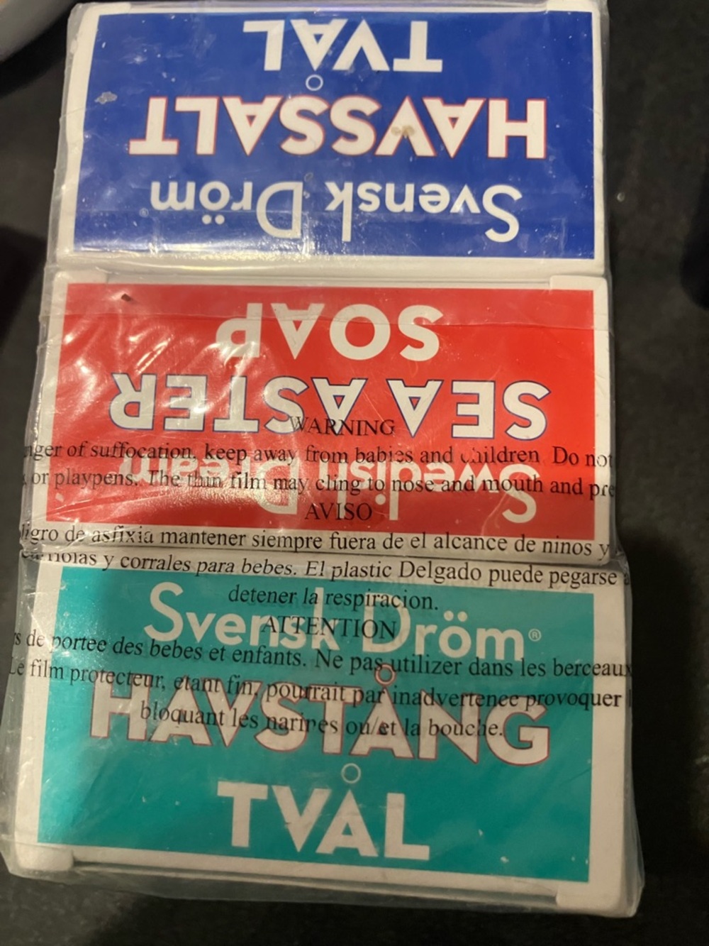 Havssalt & Seaster Soap Trio - Blue, Red, Teal Packaging